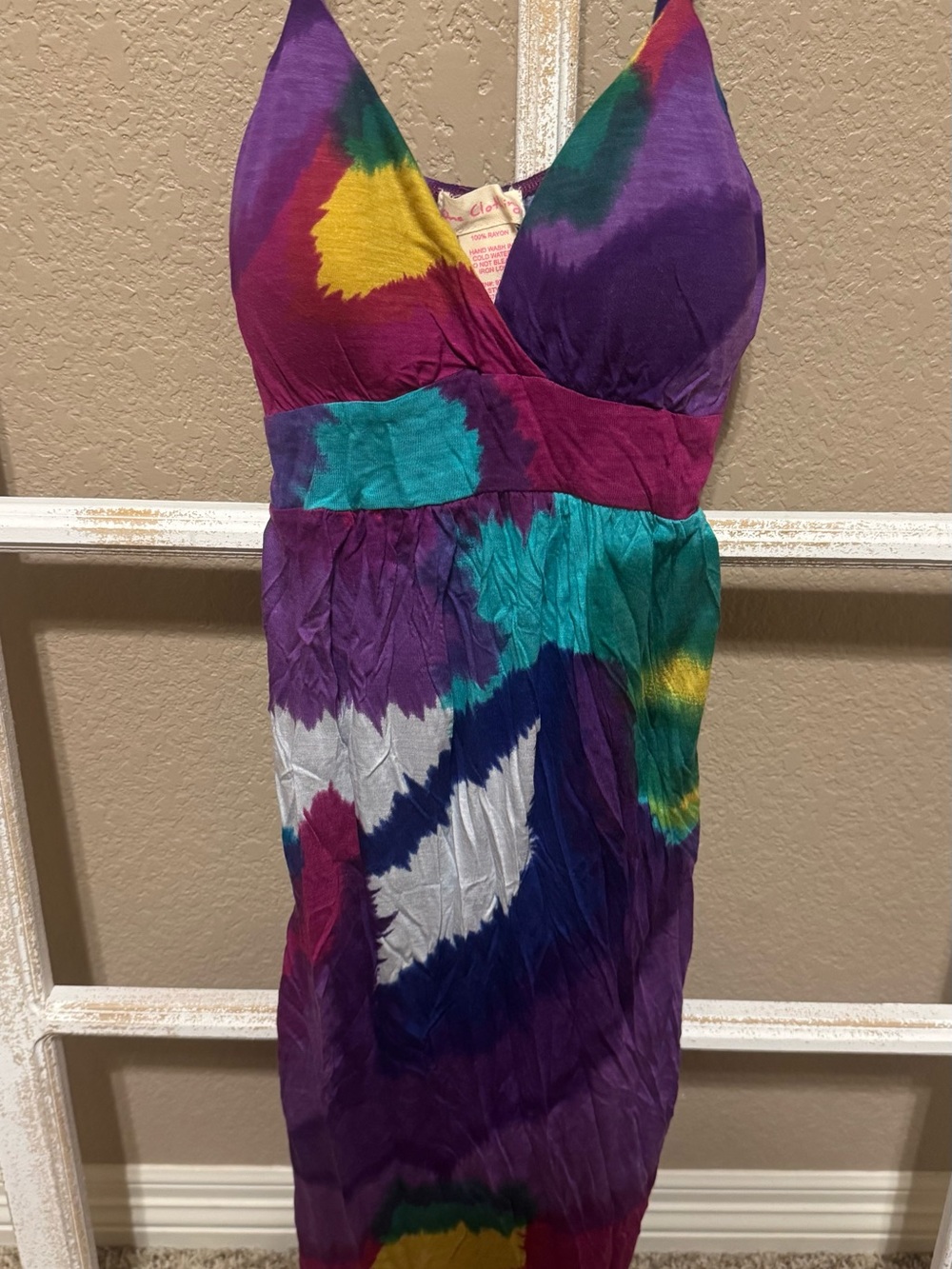 NWT Multi-color Tie-Dye V-Neck Dress by One Clothing